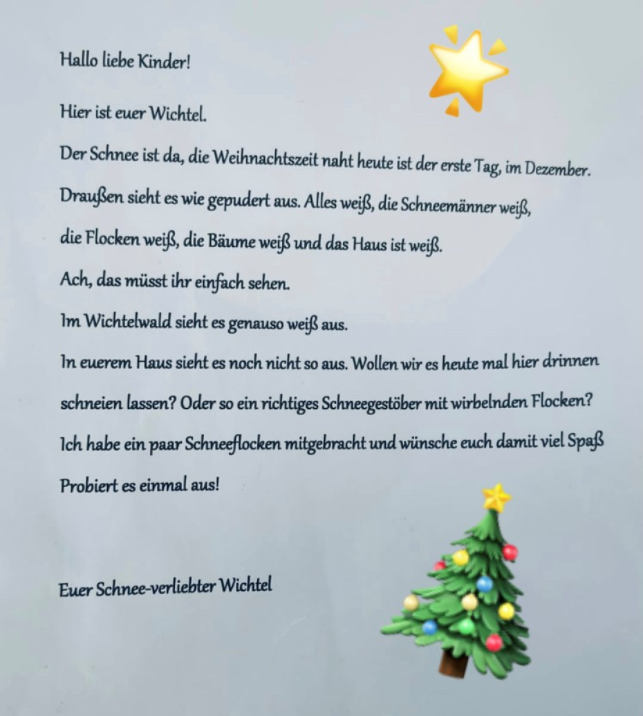 Neue Post vom Wichtel der Kita 01.12.2023