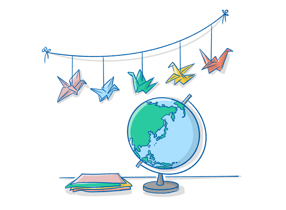 Die Origami-Kraniche der Lebenskunde-Schüler*innen aus Berlin und Brandenburg sind Teil einer weltweiten Friedenssymbolik.