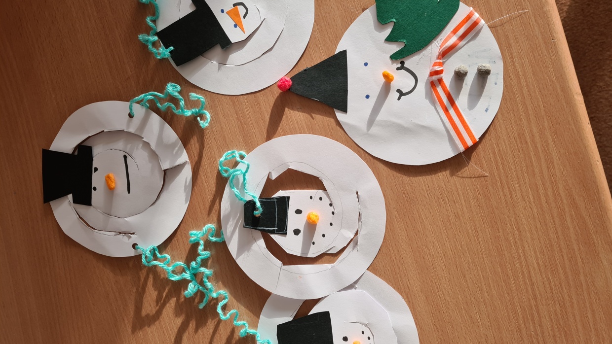 Schneemann aus Spiralen