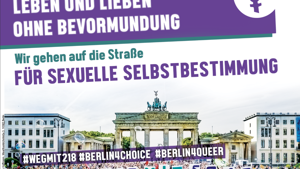 Am 16. September 2023 demonstrieren wir für das Recht auf sexuelle Selbstbestimmung für alle!